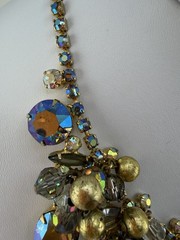 Juliana D&E AB Rhinestone Bracelet Earring Necklace Set Parure Vintage Book