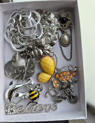 Huge Vintage Jewelry Lot 165 Gold and Silvertone Givenchy Trifari Juliana