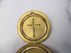 Vintage B&B 14k GF Yellow Gold Filled Chain Necklace Large CZ Cross Locket #408