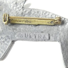 Wolf Dog Pin Pewter Signed Ultra Craft Vintage 1980s 1990s