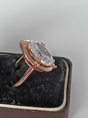 Vintage 1990-s 14 Ct Rolled Gold Zircon Ring Size UK R US 8 1/2 – Hallmarked!