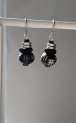Vintage Earring Silver And Black Beads Unique Design For Any Occasion