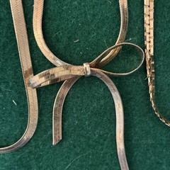 4 Classic Thin Gold tone Flat Chain Shiny Necklace (3) & Bracelet NAPIER & Other