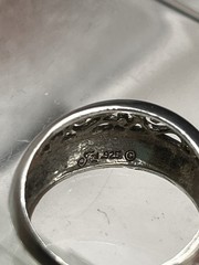 Jezlaine Open Work 925 Sterling Silver VTG. Scroll Dome Band Ring SZ 7.25