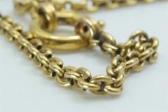 ANTIQUE ENGLISH 15K GOLD 16″ CHAIN NECKLACE c1880