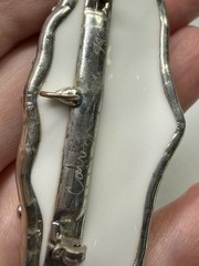 Vintage 1998Linda Carrigan Broken China Brooch Pendant Signed Artisan Floral Pin