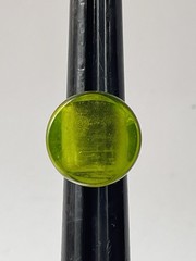 Vintage Size 7 Lucite Ring Chunky Statement Crystal Green HIGH Flat Top Unisex