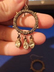 Sterling Silver White Stone Dangle Earrings