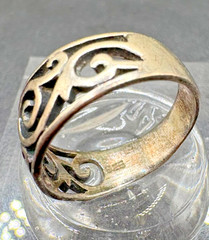 925 Sterling Silver Openwork Scroll Filigree Band Ring Size 5.5-6 Vintage 2.6g