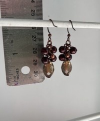 Vintage Earring Purple And Gold Glass Beads Beautiful For Any Occasion