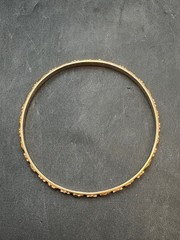 Vintage James Avery Heart & Flower 14 KT Gold Bangle Bracelet 20 Grams