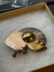 Vintage 1992 Sterling Silver Copper Bright Zinc Metal Brooch Pin by Kenda KIST