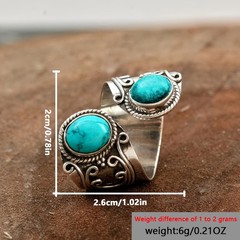 Vintage Boho Style Synthetic Faux Gemstone Ring with Zinc Alloy, Single Ring,