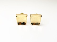Dior Women’s Gold Tone Concave Clip-on Rectangle Earrings