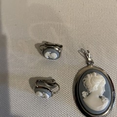 Cameo Pendant And Earrings