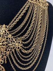 Vintage 1969 Monet Festoon Necklace Gold Tone Statement Piece Rare Excellent