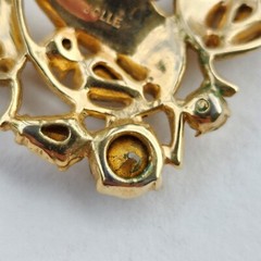 Hess-Appel NY Jolle 1940s Necklace Yellow Gold Plated Rhinestone Choker 15.25″