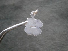 Small Lucky Four Leafed Clover Vtg Sterling Silver Enamel Bracelet Charm Pendant