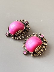 Vintage SELRO SELINI Baroque Necklace, Bracelet & Earring Set, Pink Moon Glow