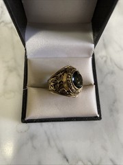 VTG Gold Plated United States Marines Ring Austrian Crystal SZ 10