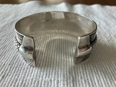 Vintage Sterling Silver Braided Cuff Bracelet ITALIAN