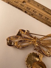 Phister Ent 96s Signed Bow Pin Turkey Charms Thanksgiving Brooch Unisex Adult 3″