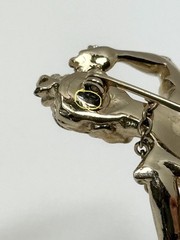 Vintage Coro Pegasus Flower Girl Seller Brooch W/ Rhinestones