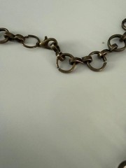 Vintage Style Bronze Tone Y Drop Necklace Champagne Amber Beads 22″