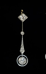 Art Deco Style Round Cut Lab Created Diamond Wedding 14K White Gold FN Earrings
