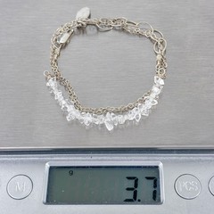 Deb Guyot Sterling Silver 925 Herkimer Quartz Crystal Bar Necklace | 16″-18″