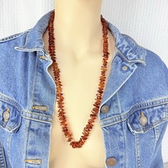 Vintage Genuine Baltic Amber Honey Cognac Hand Knotted Beaded Necklace 27”