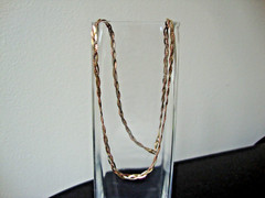 VINTAGE BRAIDED TRI-TONE FINE 0.5MM SNAKE STERLING SILVER STAMP ITALY 925 CHAIN