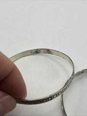 3 Vintage DANECRAFT Sterling Silver Bangle Bracelets -2.5″ Diam 34.1 Grams