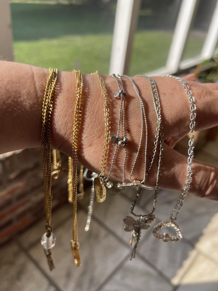 Estate Find All Wearable Pendant Necklaces Jewelry Lot Of 7 Gold /Silver Tone