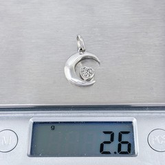 Vintage Sterling Silver 925 I Love You To The Moon Crescent Moon Pendant