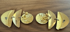 Edgar Berebi Enamel Dangle Earrings – Sculptural Modernist Gold Tone Vintage