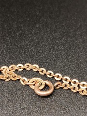 Vtg Locket w. Photos 24″ Necklace Victorian Revival Gold Tone Oval Scroll Flower