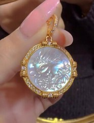 Antique style Cameo Pendant 925 Silver plated Vintage Necklace Estate Jewelry221
