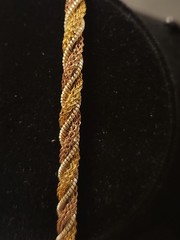 Vintage Italy Tri- Color Sterling Rope Chain Necklace 925 AGI Stamped Gift Birth