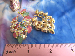 BEAUTIFUL IRIDESCENT PASTEL-COLORS GEMSTONES & CRYSTAL STATEMENT EARRINGS NEW