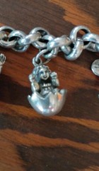 Vintage J.J. Jonette Sterling Silver 3D Nursery Rhyme Novelty Charm Bracelet 66g