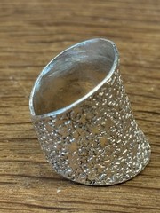 Artisan ring wide sterling silver 925 hand-crafted