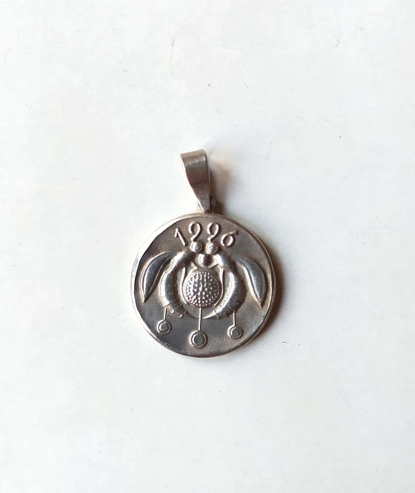 Lalaounis 1996 Sterling Silver Lucky Charm Pendant Minoan Malia Bees Vintage
