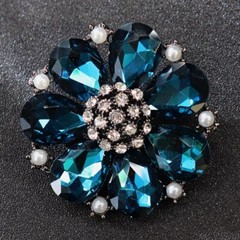 Women Elegant Pearl Rhinestone Flower Brooch Jewelry Vintage Badges Accessories
