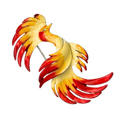 Vintage Soviet Russian Enamel “Cockerel” Brooch Pin Jewelry Bijouterie USSR