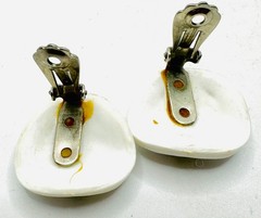 Unusual Vintage Faux Thermoset Multicolor Rhinestone Early Plastic Earrings