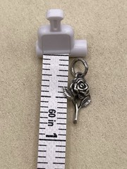 Retired RARE James Avery Rose SHORT Stem Flower Charm Uncut Loop Sterling Silver