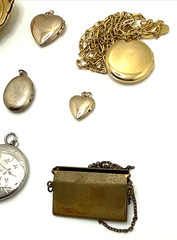 Vintage to Now Jewelry Pendant & Charm Lockets Gold & Silver Tone Lot of 12
