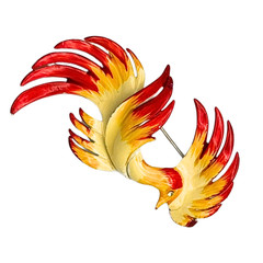 Vintage Soviet Russian Enamel “Cockerel” Brooch Pin Jewelry Bijouterie USSR