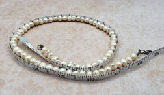 Vintage Estate 6mm – 7mm Pearl & Bead Necklace 925 Sterling Silver 18”